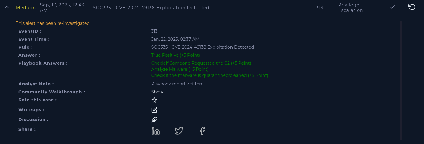 EventID 313 - LetsDefend